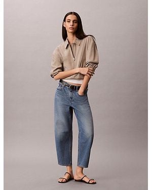 Calvin Klein Jeans Cropped Barrel Jeans - Blue