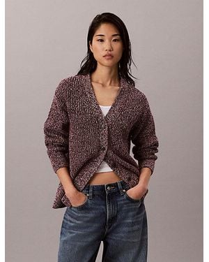 Calvin Klein Jeans Relaxed Mouline Cardigan - Brown
