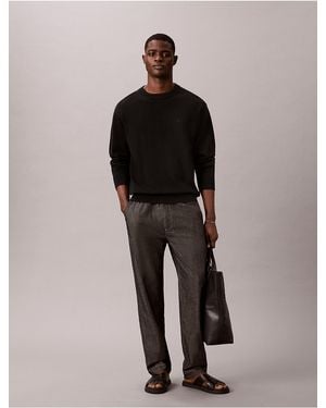 Calvin Klein Calvin Klein Straight Chambray Pull-On Pants - Black