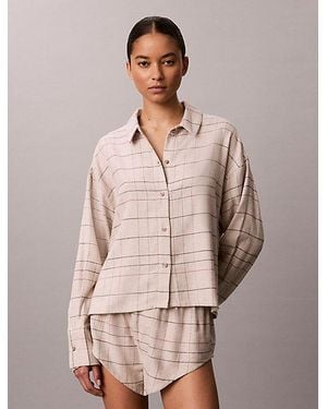 Calvin Klein Pyjama Top Icon Flannel - Natural