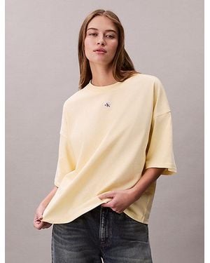 Calvin Klein Jeans Oversized Cotton Badge T-Shirt - Natural