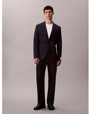 Calvin Klein Slim Tropical Wool Blazer - Blue