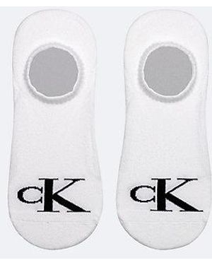 Calvin Klein 2 Pack Soft Cotton Invisible Socks - White