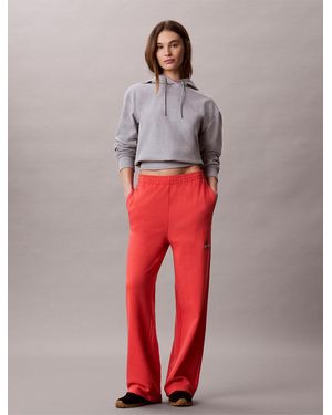 Calvin Klein Soft Cotton Terry Blend Joggers - Red