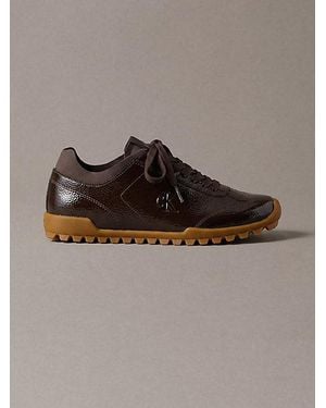Calvin Klein Shiny Organza Runner Trainers - Brown