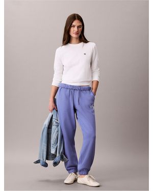 Calvin Klein Calvin Klein Rhinestone Monologo Fleece Sweatpants - Blue