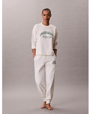 Calvin Klein Pyjama Top Met Logo Cotton Heritage - Meerkleurig