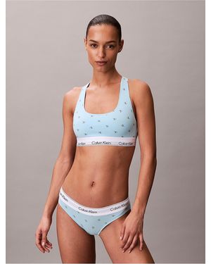 Calvin Klein Icon Cotton Modal Unlined Bralette - Blue
