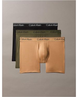 Calvin Klein Microfiber Stretch 3-Pack Boxer Brief - Gray