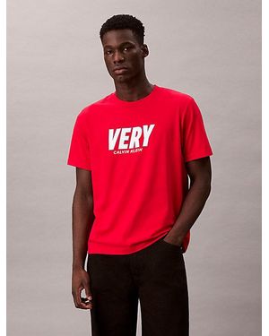 Calvin Klein Sehr Lässiges T-Shirt Mit Grafik - Rot