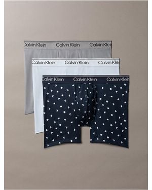 Calvin Klein Microfiber Stretch 3-Pack Boxer Brief - Blue