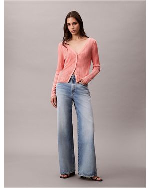 Calvin Klein Calvin Klein Smooth Cotton Rib Sweater Cardigan - Multicolor