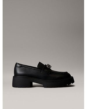 Calvin Klein Chunky Leren Mocassins Met Schort - Grijs