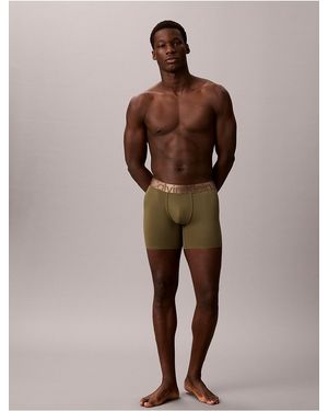 Calvin Klein Brushed Microfiber Stretch Bronze Boxer Brief - Brown