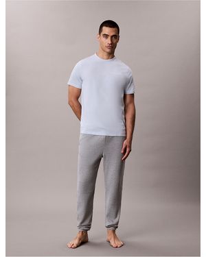 Calvin Klein Cotton Poplin Script Sleep Tee - Gray