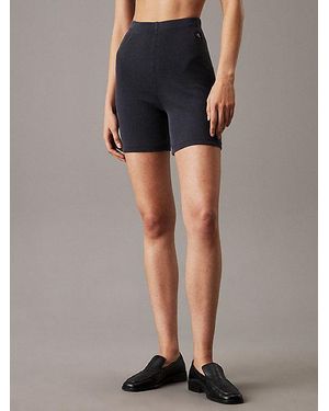Calvin Klein Cycling Shorts Van Ribkatoen - Zwart