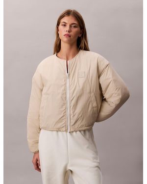 Calvin Klein Reversible Logo Quilted Jacket - Natural
