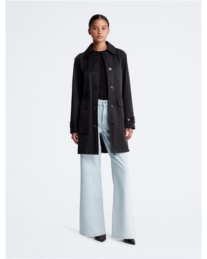 Calvin Klein Trench Button-Down Coat - White
