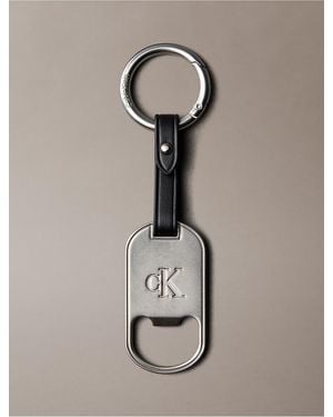 Calvin Klein Monogram Logo Bottle Opener Key Fob - Black