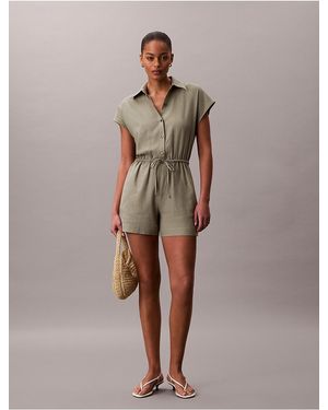 Calvin Klein Calvin Klein Linen Blend Romper - Natural