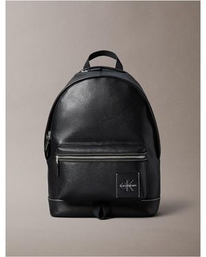 Calvin Klein Pebbled Signature Logo Trolley Backpack - Gray