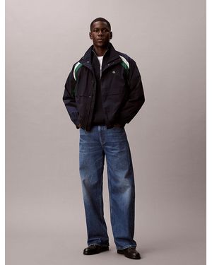 Calvin Klein Colour Block Nylon Track Jacket - Blue
