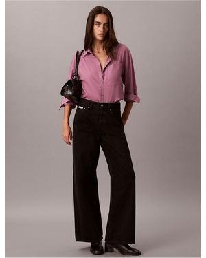 Calvin Klein Lyocell Roll Tab Button-Down Shirt - Pink