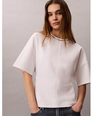 Calvin Klein Camiseta boxy jacquard con logo - Marrón