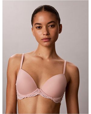 Calvin Klein Perfectly Fit Lace Custom Lift Demi Bra - Brown