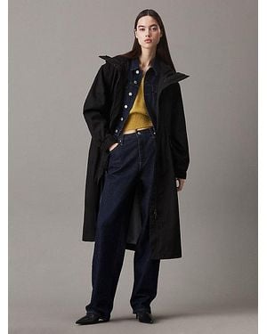 Calvin Klein Technische Parka Met Capuchon - Zwart