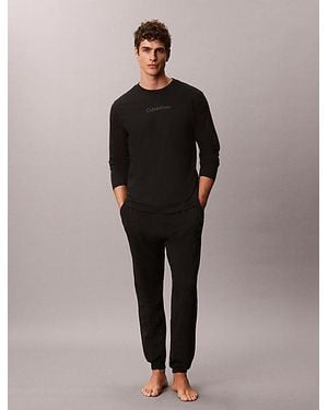 Calvin Klein Trousers Pyjama Set Cotton Stretch - Black