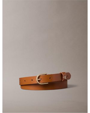 Calvin Klein Monogram Rounded Buckle Belt - Brown