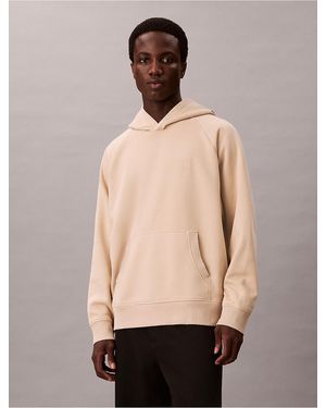 Calvin Klein Washed Fleece Relaxed Hoodie - Natural