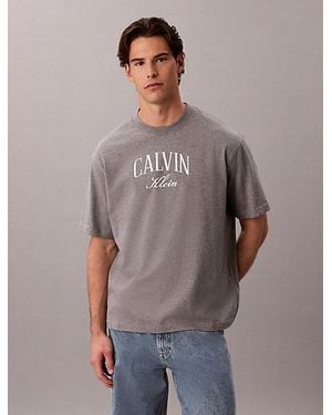 Calvin Klein Jeans Relaxed Arched Logo T-Shirt - Grey