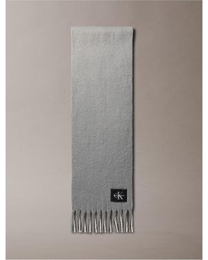Calvin Klein Brushed Ombre Monologo Scarf - Gray