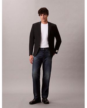 Calvin Klein Slim Tropical Wool Blazer - Black