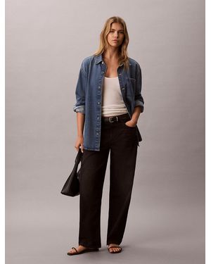 Calvin Klein Relaxed Barrel Jeans - Black