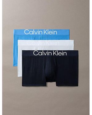 Calvin Klein 3 Pack Trunks Ultra Soft Cotton Lyocell - Blue
