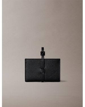 Calvin Klein Pebbled Leather Rfid Wrist Strap Wallet - Black