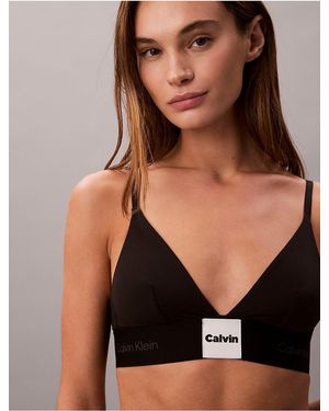 Calvin Klein Modern Logo Unlined Triangle Bralette - Black