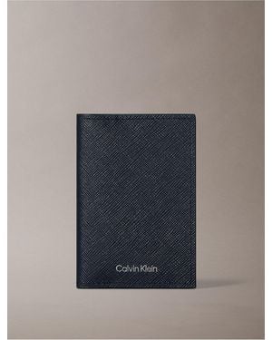 Calvin Klein Refined Saffiano Compact Bifold Wallet - Blue
