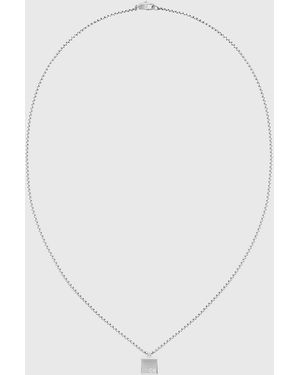 Calvin Klein Collier Minimaliste Avec Pendentif Carré - Blanc