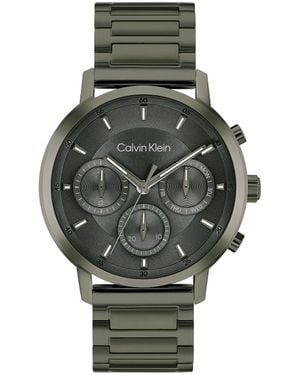 Calvin Klein Plated Steel Multifunction Watch - Grey