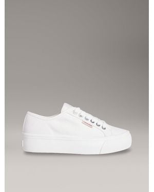 Calvin Klein Canvas Platform Trainers - Metallic