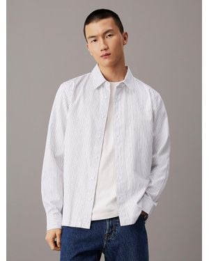 Calvin Klein Relaxed Pinstripe Shirt - White