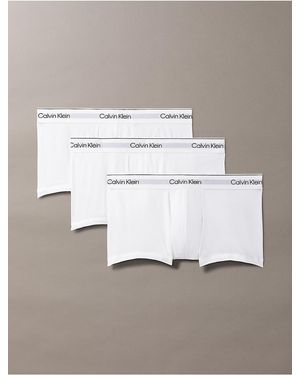 Calvin Klein 3 Pack Low Rise Trunks - Metallic