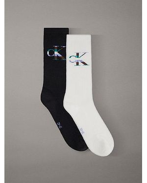 Calvin Klein 2Er-Pack Crew-Socken Aus Weicher Stretch-Baumwolle - Mehrfarbig