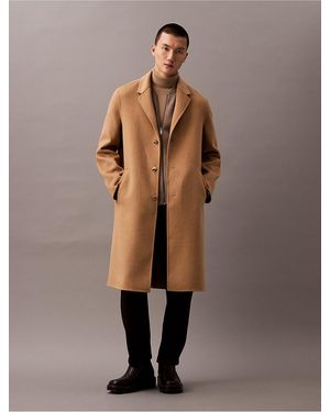 Calvin Klein Wool Blend Coat - Natural