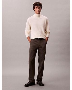 Calvin Klein Merino Wool Mock Neck Jumper - Pink