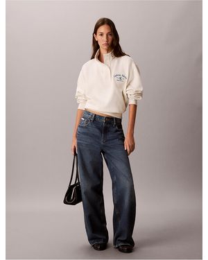 Calvin Klein Calvin Klein Stitch Arch Logo Fleece Sweatshirt - Multicolor